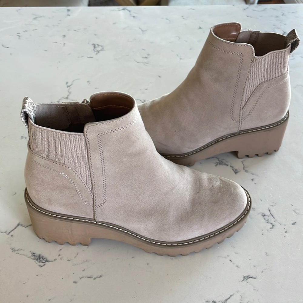 Tan Ankle Boots With Memory Foam Platform - image 1